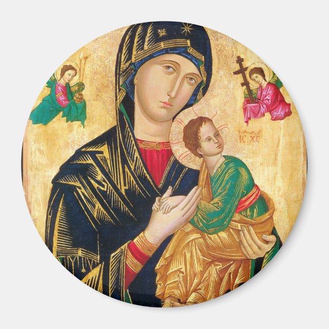 Aimant Vierge byzantine Marie et icône enfant Noël (Devant)