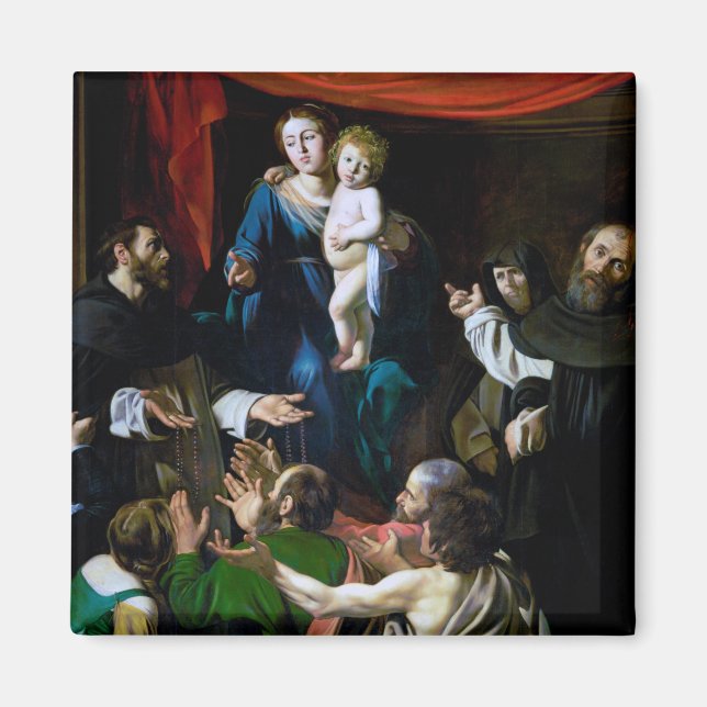 Aimant Vierge du Rosaire, Caravaggio (Devant)