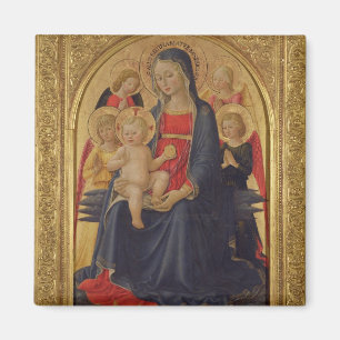 Aimant Vierge et enfant avec anges, c.1467 (huile sur vit