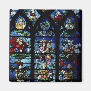 Aimant Vierge et Enfant avec anges et portraits reflet
