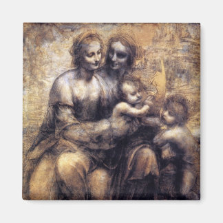 Aimant Vierge et enfant avec croquis de Sainte-Anne