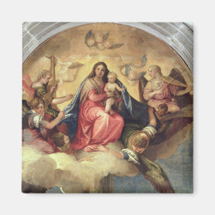 Aimant Vierge et enfant avec des musiciens anges
