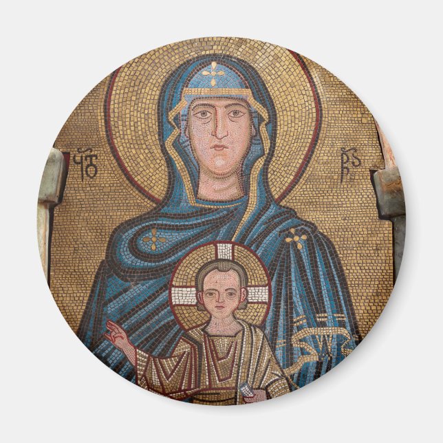 Aimant Vierge Marie et mosaïque Jésus (Devant)