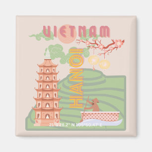 Aimant Vietnam Travel Art, Vintage