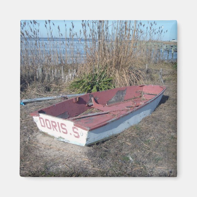 Aimant Vieux bateau de rangée rustique (Devant)