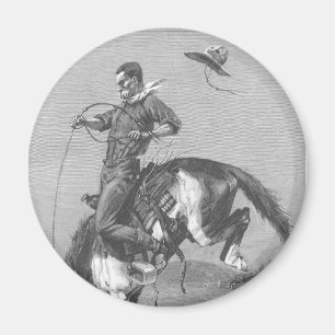 Aimant Vieux Cowboys de Rodéo, Cheval Sauvage Cabré par R