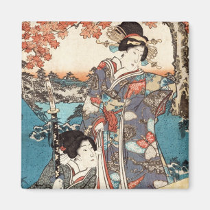Aimant Vieux rouleau de geisha vintage japonais frais