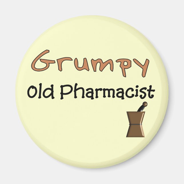 Aimant Vieux T-shirts et cadeaux de Grumpy Pharmaciens (Devant)