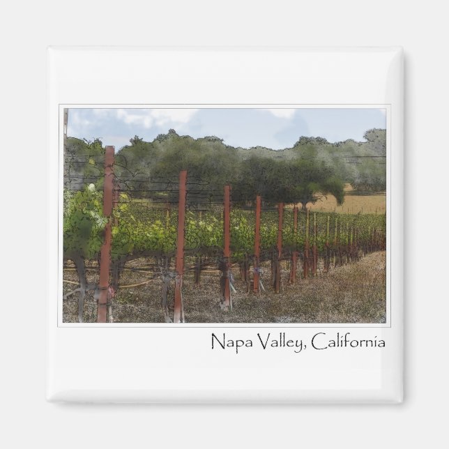 Aimant Vignoble de Napa Valley en Californie (Devant)