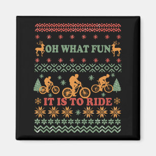 Aimant Vilain pull Joyeux Noël à vélo