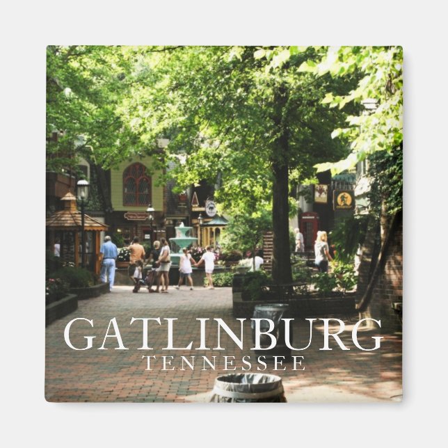 Aimant Village carré à Gatlinburg, Tennessee souvenir (Devant)