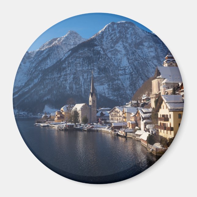 Aimant Ville de Hallstatt dans la neige en hiver (Devant)