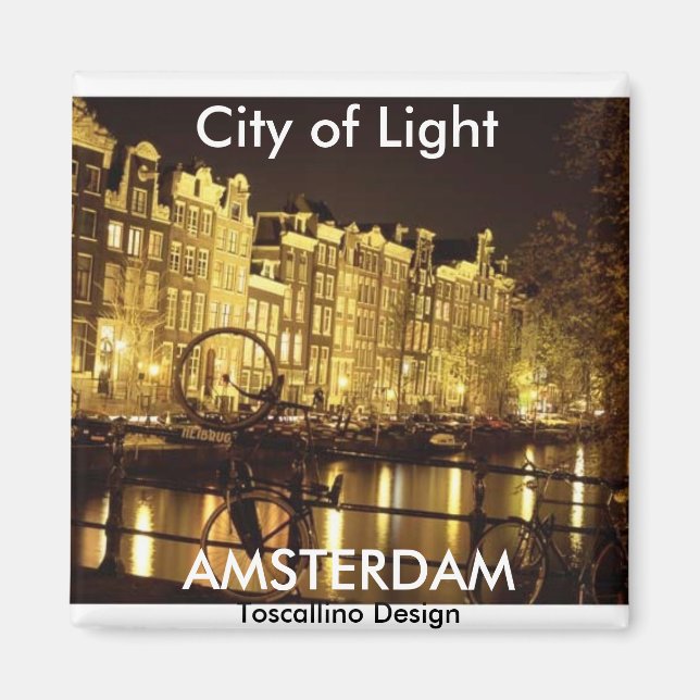 Aimant ville lumière (Amsterdam) - Customisé (Devant)