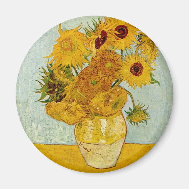 Aimant Vincent Van Gogh 12 Tournesols Impressionniste (Devant)