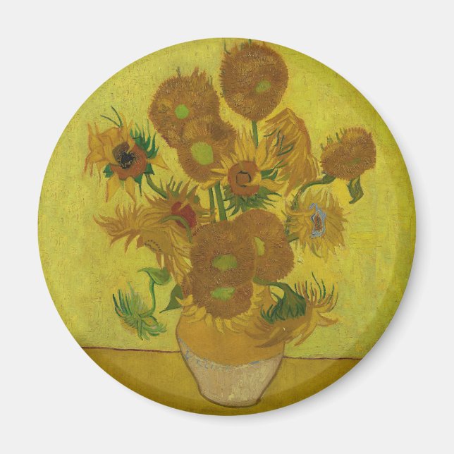 Aimant Vincent Van Gogh 15 Peinture de tournesols (Devant)
