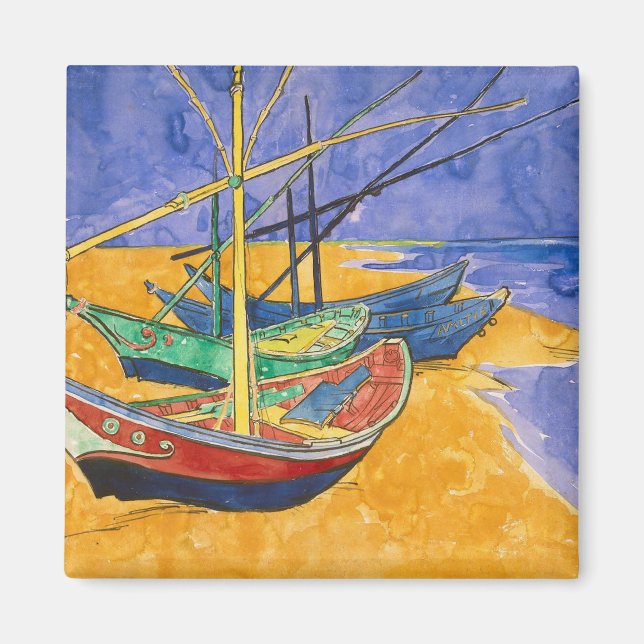 Aimant Vincent van Gogh | Bateaux de pêche sur la plage (Devant)
