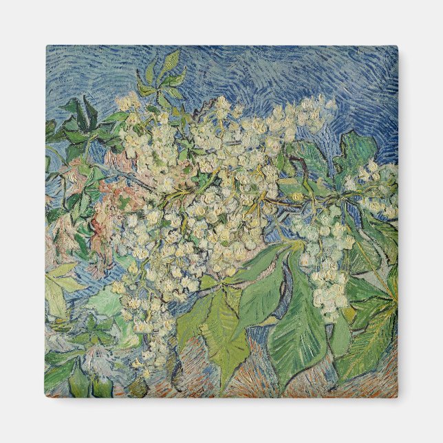 Aimant Vincent van Gogh | Branches en fleurs de châtaigni (Devant)