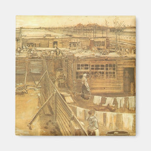 Aimant Vincent van Gogh - Chantier de charpentier et buan