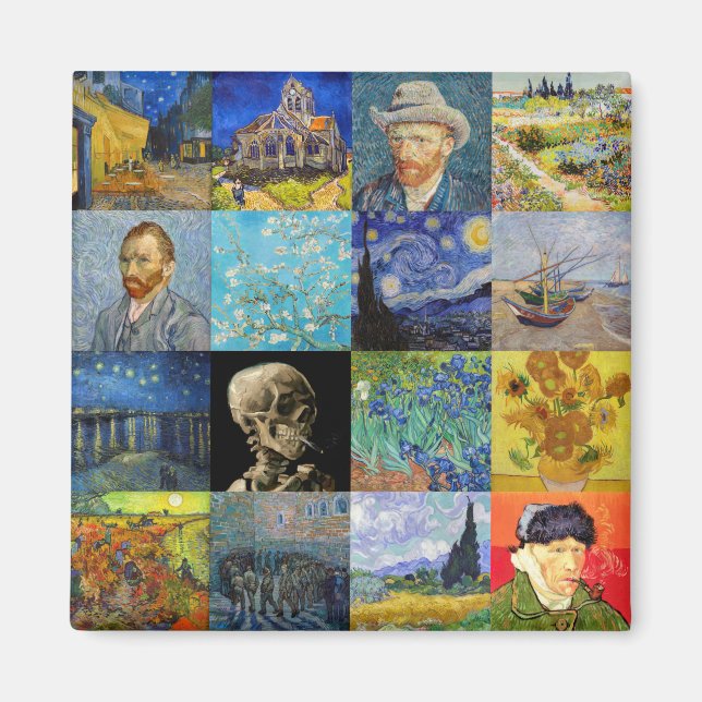 Aimant Vincent van Gogh - chefs-d'oeuvre Mosaic Patchwork (Devant)