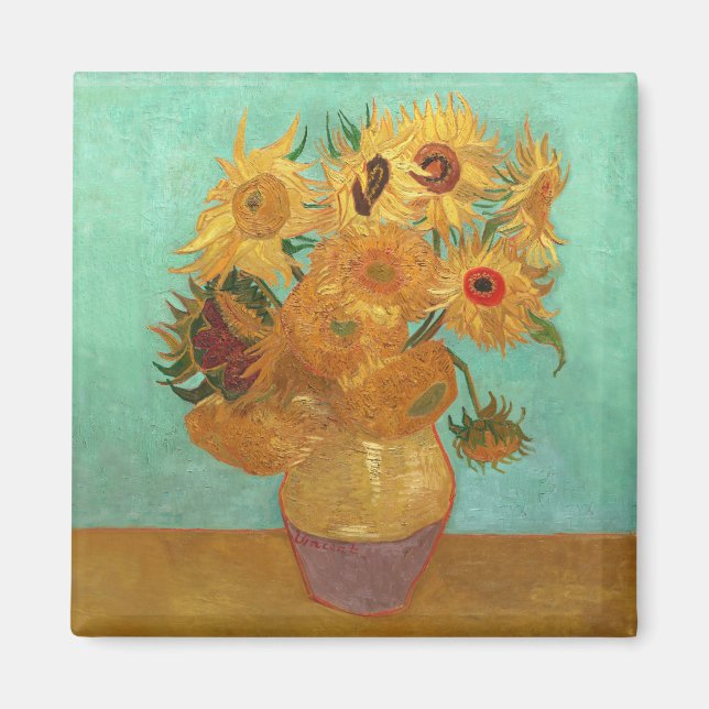 Aimant Vincent Van Gogh Douze Tournesols Dans Un Vase (Devant)
