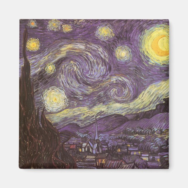 Aimant Vincent van Gogh - Nuit étoilée (Devant)