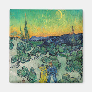Aimant Vincent van Gogh - Paysage Lune avec couple