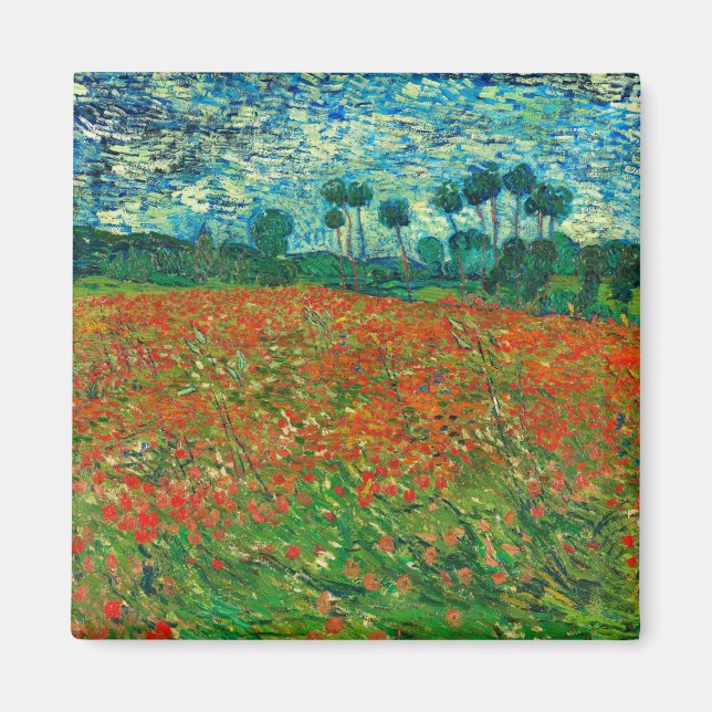 Aimant Vincent Van Gogh Poppy Field Fine Art (Devant)