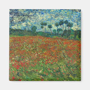 Aimant Vincent Van Gogh Poppy Field Floral Art Vintage