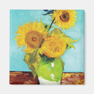 Aimant Vincent Van Gogh Trois Tournesols Dans un Vase