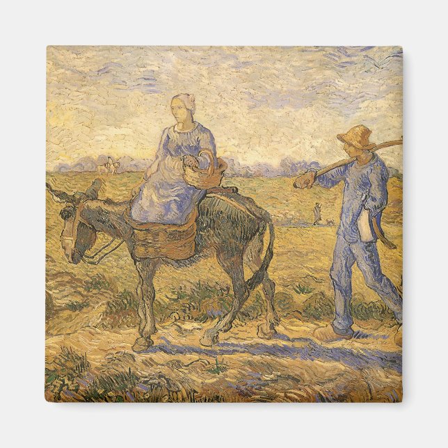 Aimant Vincent van Gogh - Un couple paysan va au travail (Devant)