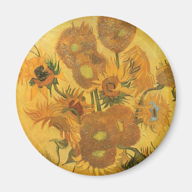 Aimant Vincent van Gogh - Vase avec quinze tournesols (Devant)