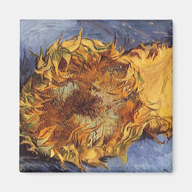 Aimant Vincent van Gogh - Vie morte : Deux tournesols cou (Devant)