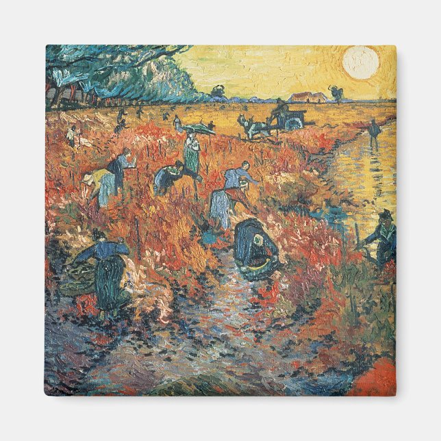 Aimant Vincent van Gogh | Vignobles rouges à Arles, 1888 (Devant)