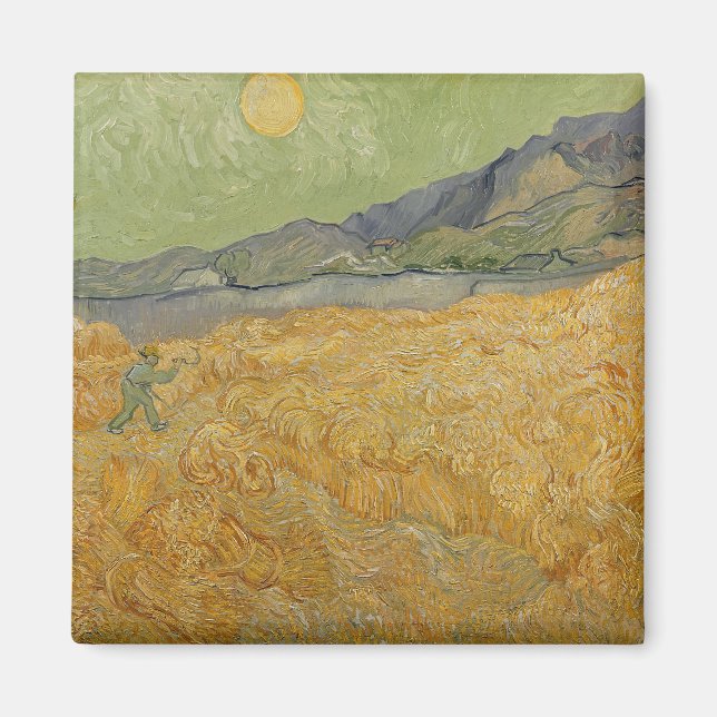 Aimant Vincent van Gogh | Wheatfield with Reaper, 1889 (Devant)