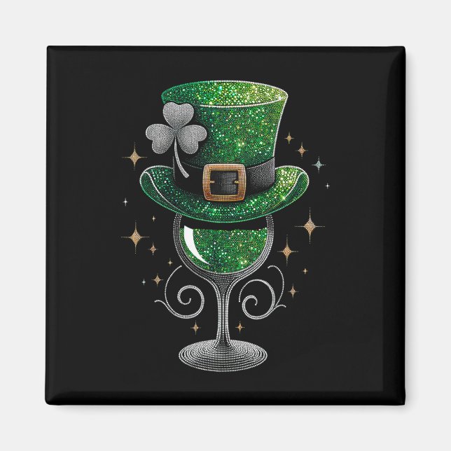 Aimant Vins shamrocks Gles Boire Jour de la Saint Patrick (Devant)