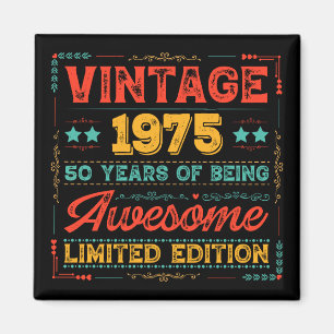 Aimant Vintage 1975 Fait en 1975 50e anniversaire 50 ans