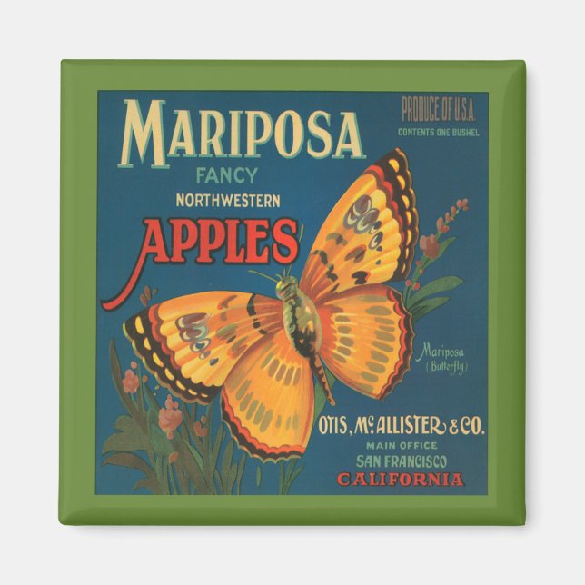 Aimant vintage à la mariposa (Devant)