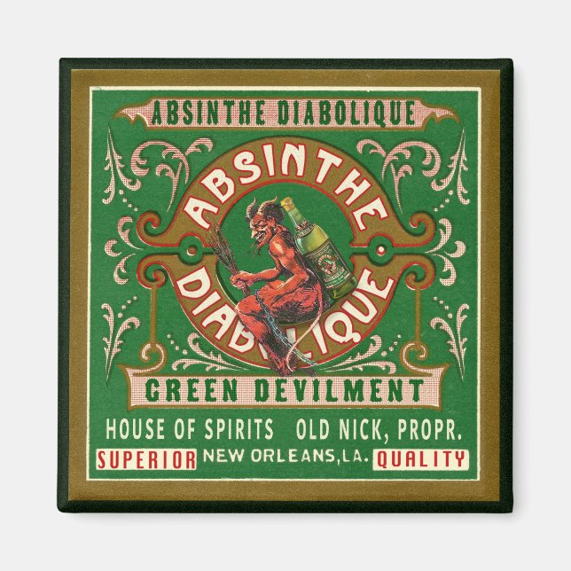 Aimant Vintage Absinthe Étiquette (Devant)