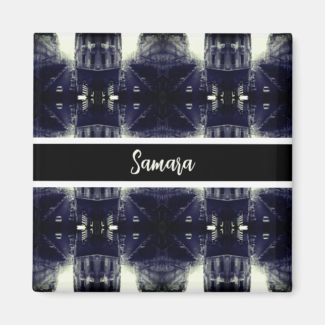 Aimant Vintage Algeria Algiers cars building (Devant)