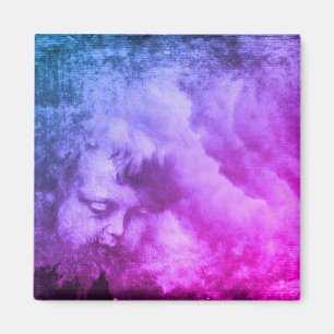 Aimant Vintage Angel & Stormy Heaven Sky (aimant artistiq