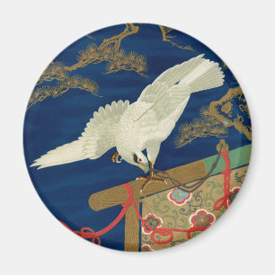 Aimant Vintage Art du Japon Faucon Blanc G.A. Audsley