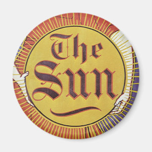 Aimant Vintage Art Nouveau, Journal New York Sun