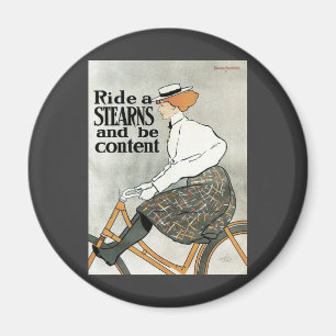 Aimant Vintage Art Nouveau, Roulez sur des vélos Sterns B