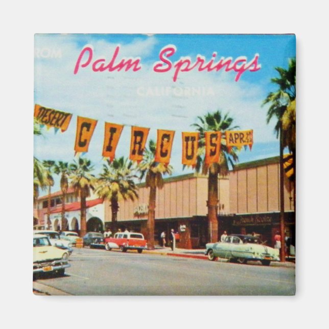 Aimant Vintage : Bonjour de Palm Springs (Devant)