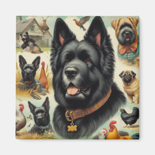 Aimant Vintage Bouvier des Flandres