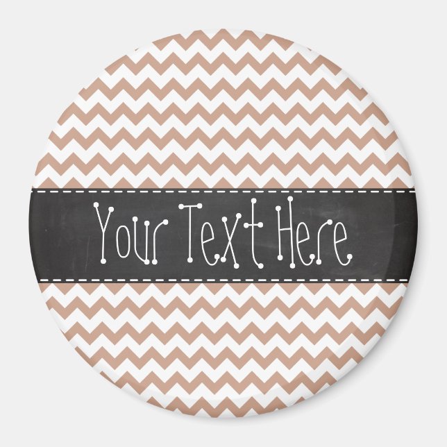 Aimant Vintage Chalkboard look; Brown Chevron Motif (Devant)