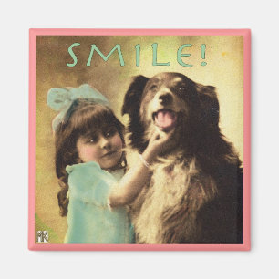 Aimant Vintage Chien Collie Smile Magnat photo