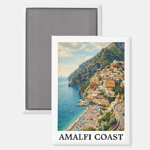 Aimant Vintage Côte amalfitaine Italie Voyage Rétro