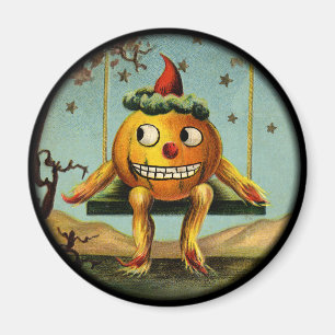 Aimant vintage de citrouille de Halloween