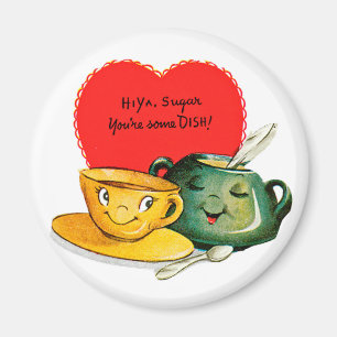 Aimant vintage de salutation de Saint-Valentin